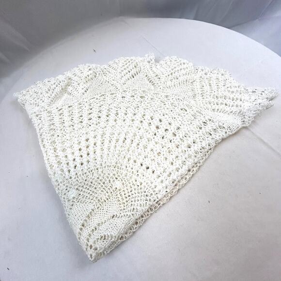 26" Crochet doilie doliy white round lace country core table decor - Picture 4 of 5